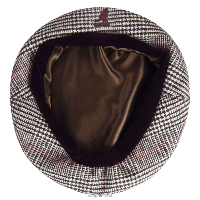 chapelaria | Kangol unissex marrom escuro/creme mostra a boina dos dentes Z4880435