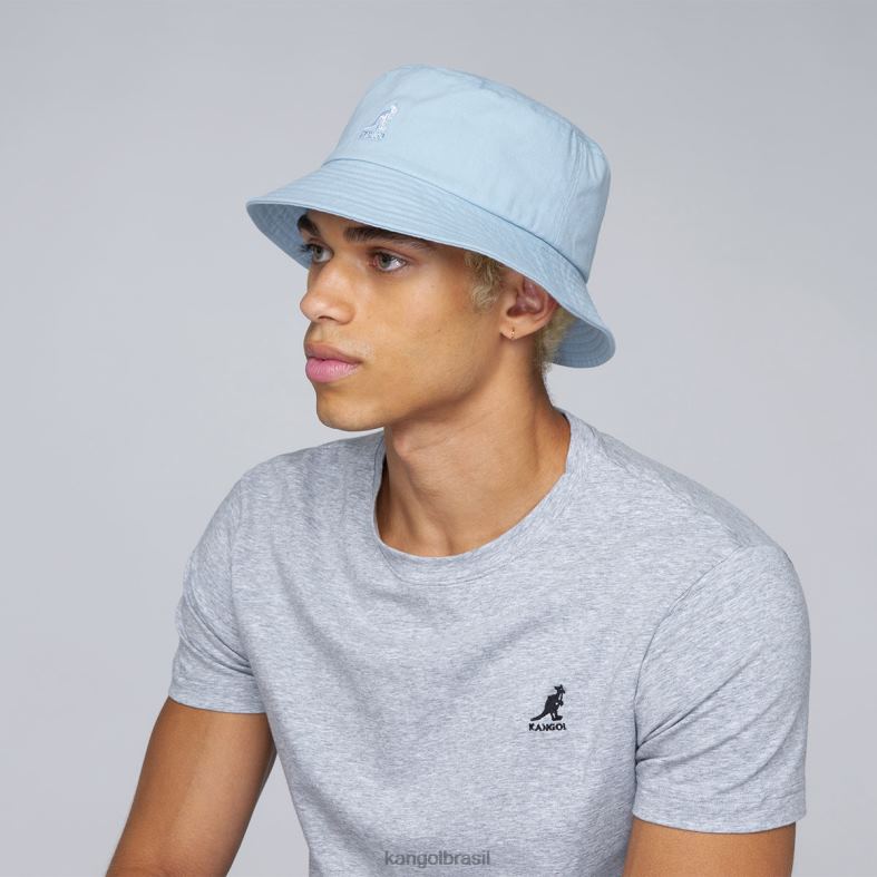chapelaria | Kangol unissex matiz azul chapéu balde lavado Z4880584