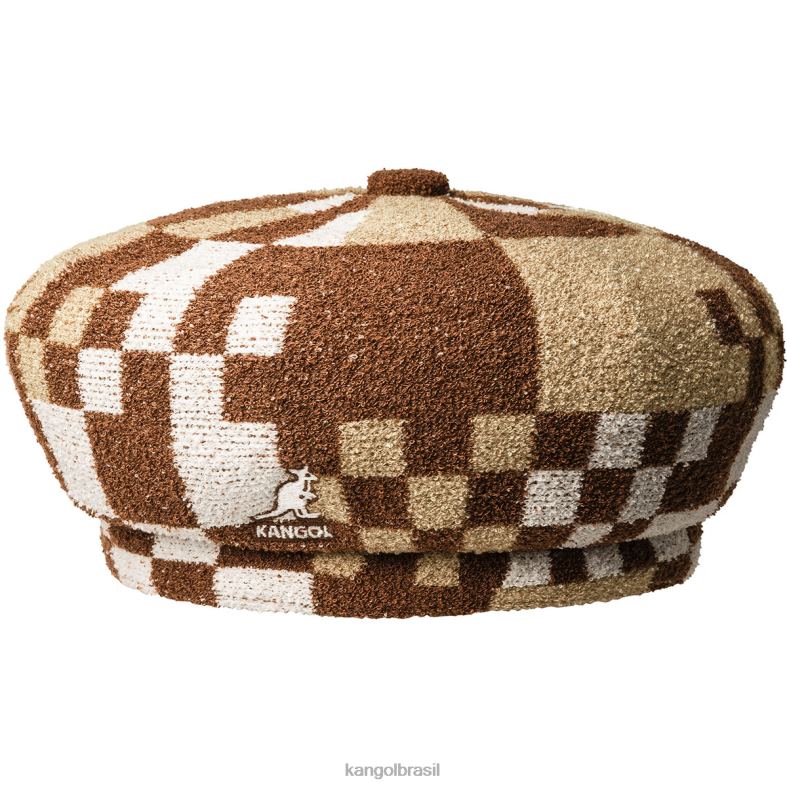 chapelaria | Kangol unissex mogno/aveia pop guingão jax boina Z4880392