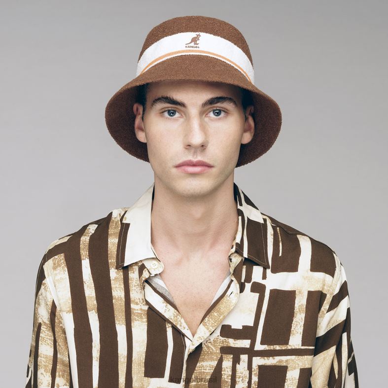 chapelaria | Kangol unissex mogno balde de listras bermudas Z4880643