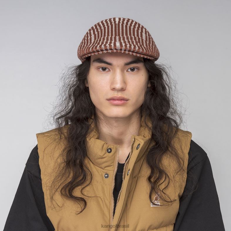 chapelaria | Kangol unissex mogno/creme onda de contorno 507 Z4880208