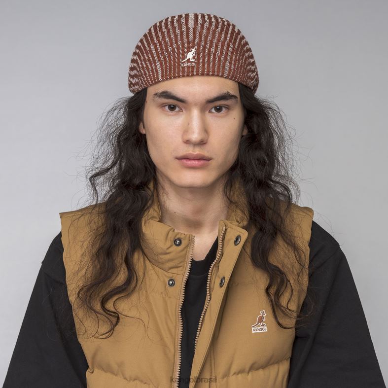 chapelaria | Kangol unissex mogno/creme onda de contorno 507 Z4880208