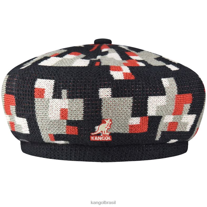 chapelaria | Kangol unissex molas profundas/níquel boina xadrez pixelada Z4880398