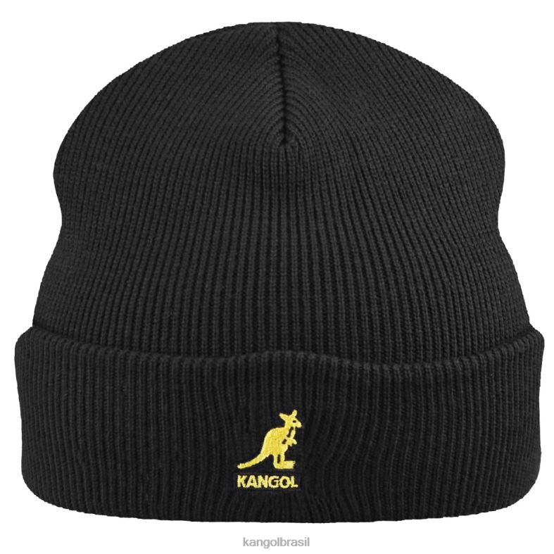 chapelaria | Kangol unissex ouro Preto manguito de acrílico puxar Z4880843