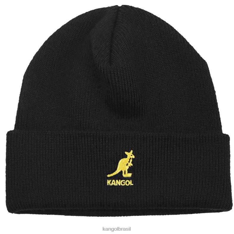 chapelaria | Kangol unissex ouro Preto manguito de acrílico puxar Z4880843