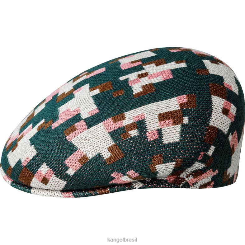 chapelaria | Kangol unissex pinho/creme xadrez pixelado 504 Z488054