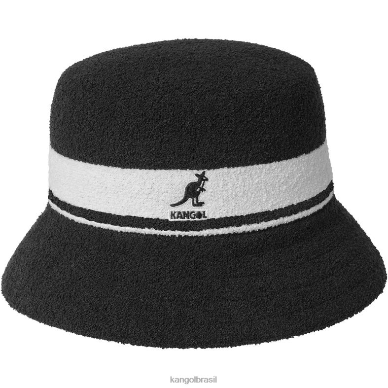 chapelaria | Kangol unissex preto balde de listras bermudas Z4880642