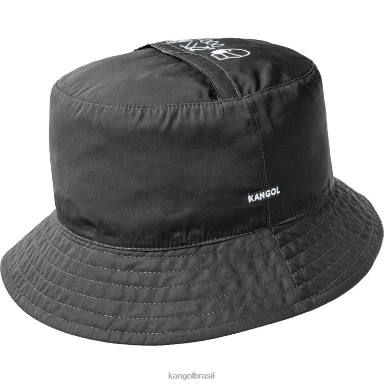chapelaria | Kangol unissex preto balde de máscara de coordenadas Z4880667