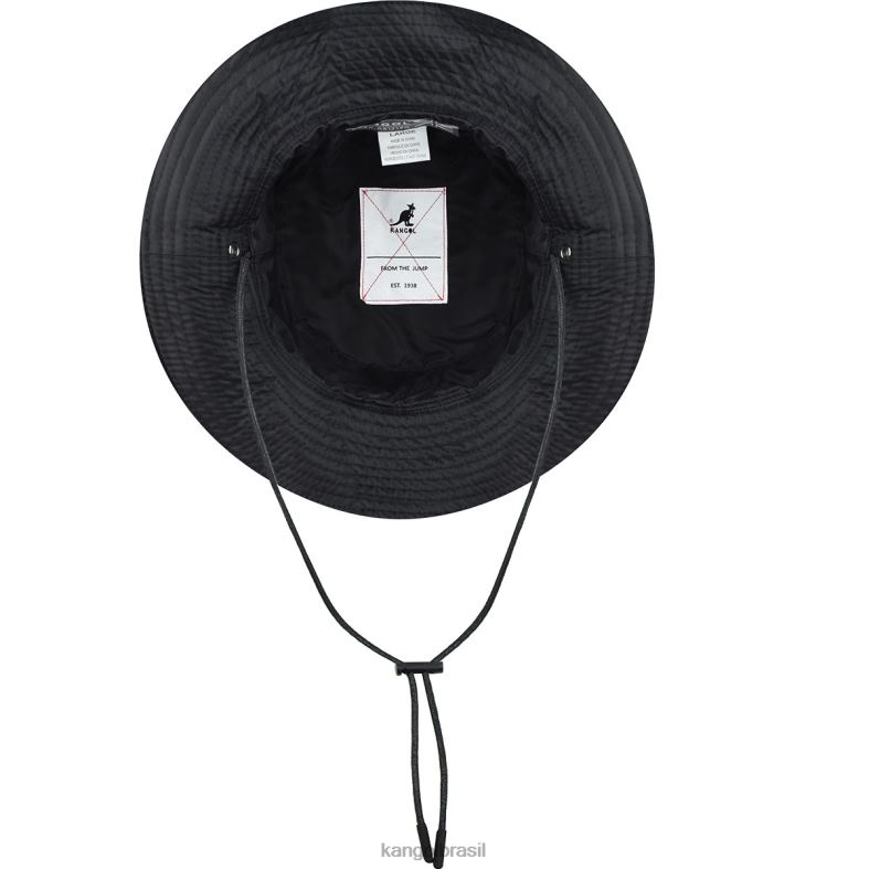 chapelaria | Kangol unissex preto balde reversível de couro sintético Z4880544