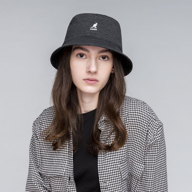 chapelaria | Kangol unissex preto balde reversível em relevo Z4880674