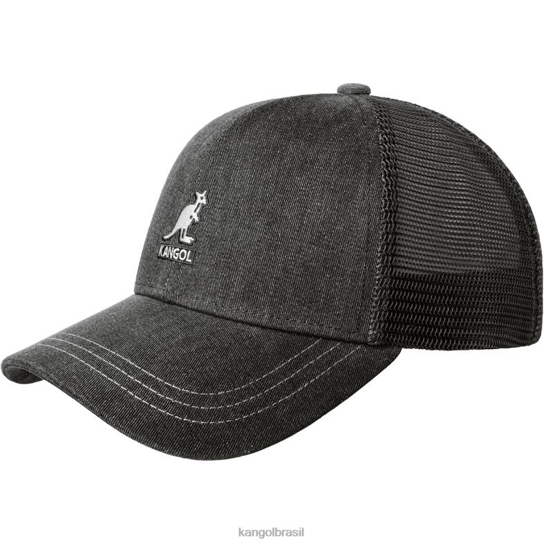 chapelaria | Kangol unissex preto beisebol de malha de algodão angustiado Z4880291