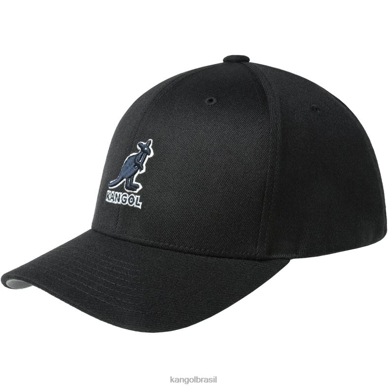 chapelaria | Kangol unissex preto beisebol flexfit de lã 3d Z4880299
