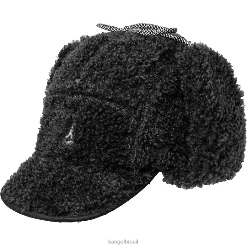 chapelaria | Kangol unissex preto boné de aba utilitária de shearling falso Z4880912