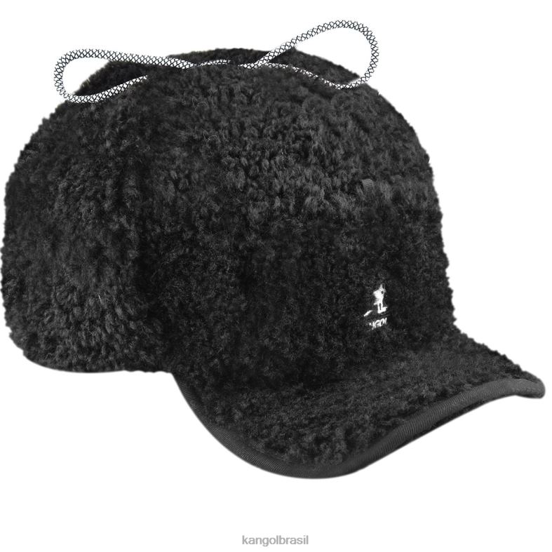 chapelaria | Kangol unissex preto boné de aba utilitária de shearling falso Z4880912