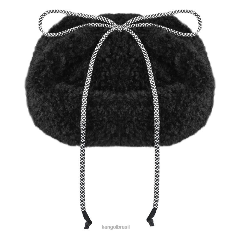chapelaria | Kangol unissex preto boné de aba utilitária de shearling falso Z4880912