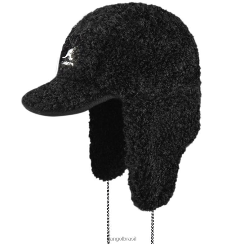 chapelaria | Kangol unissex preto boné de aba utilitária de shearling falso Z4880912