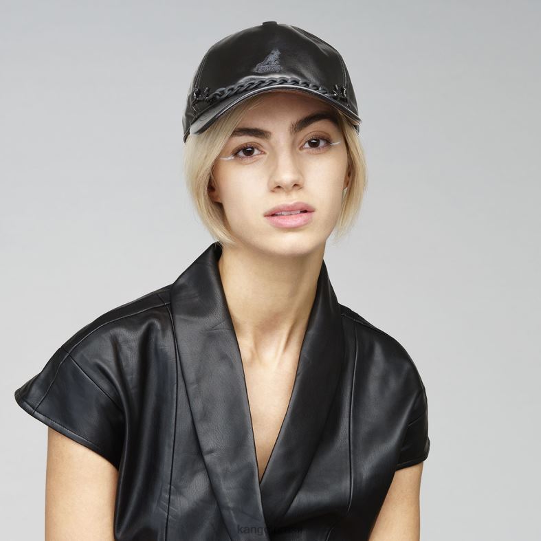 chapelaria | Kangol unissex preto cadeia de beisebol de couro sintético Z4880290