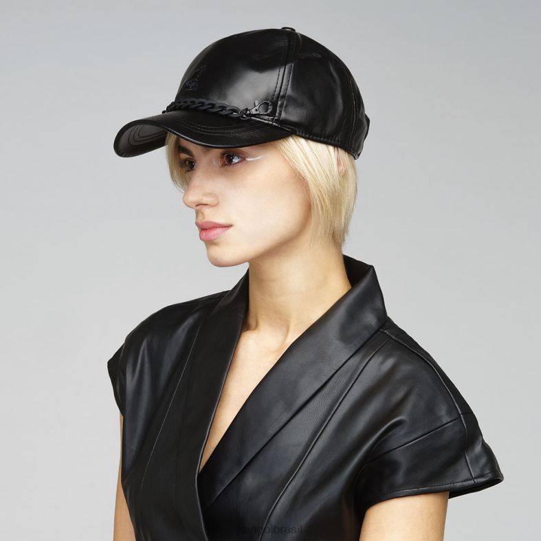 chapelaria | Kangol unissex preto cadeia de beisebol de couro sintético Z4880290
