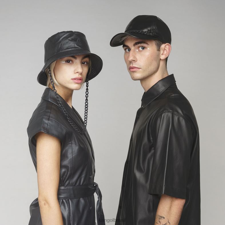 chapelaria | Kangol unissex preto cadeia de beisebol de couro sintético Z4880290