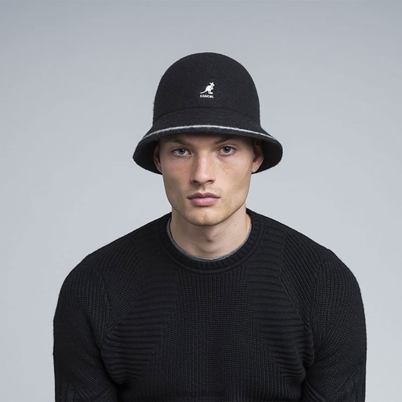 chapelaria | Kangol unissex preto/esbranquiçado listra casual Z4880739