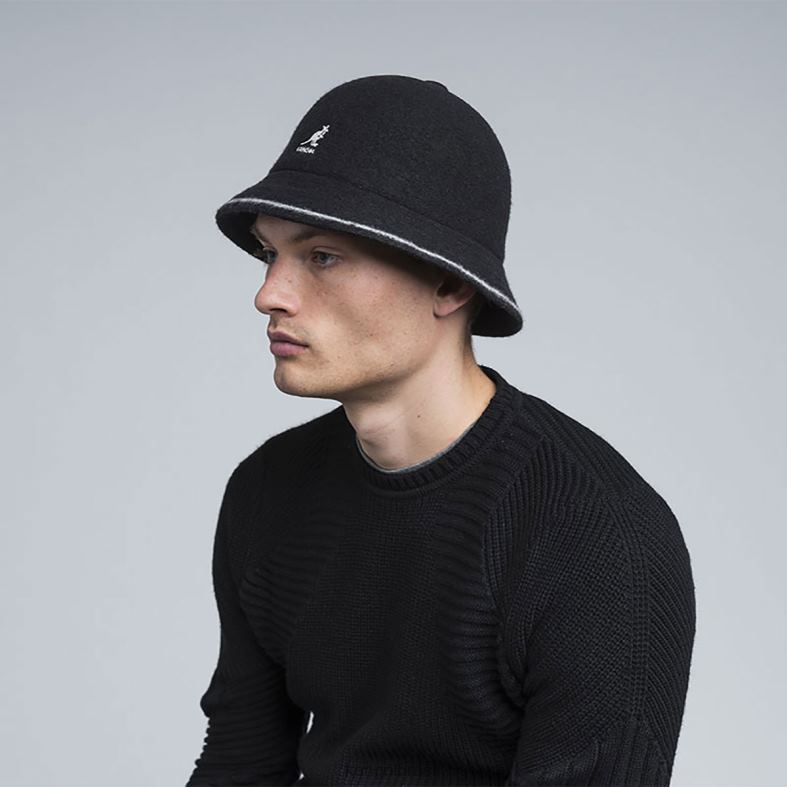 chapelaria | Kangol unissex preto/esbranquiçado listra casual Z4880739