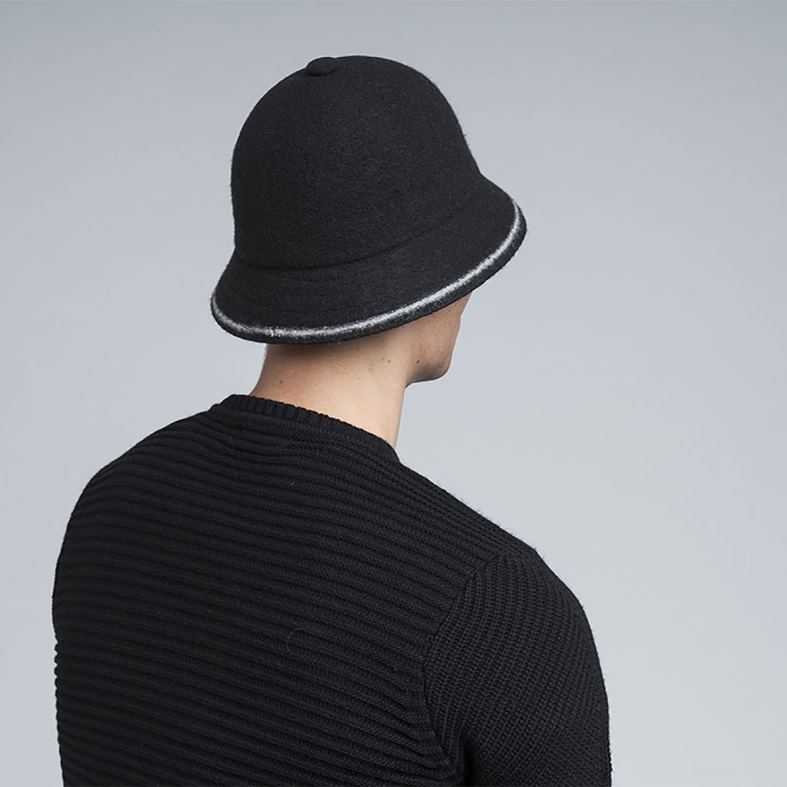 chapelaria | Kangol unissex preto/esbranquiçado listra casual Z4880739