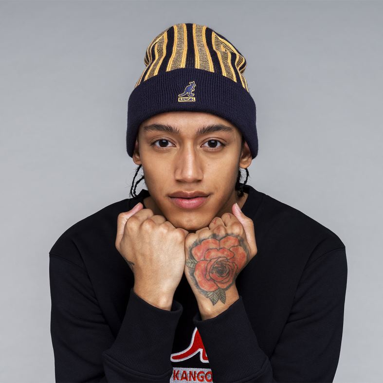 chapelaria | Kangol unissex preto gorro rev listrado Z4880809