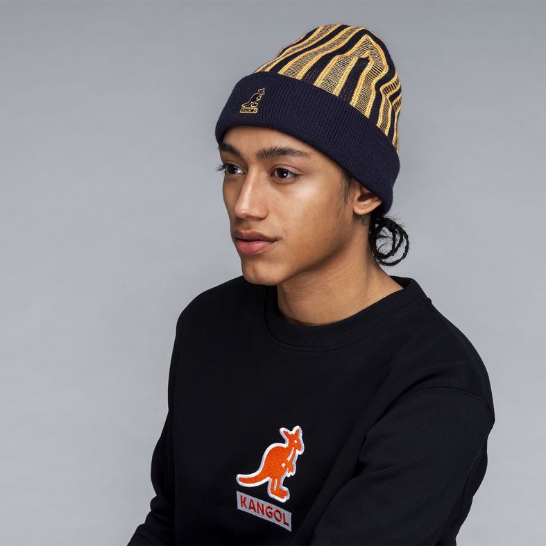 chapelaria | Kangol unissex preto gorro rev listrado Z4880809