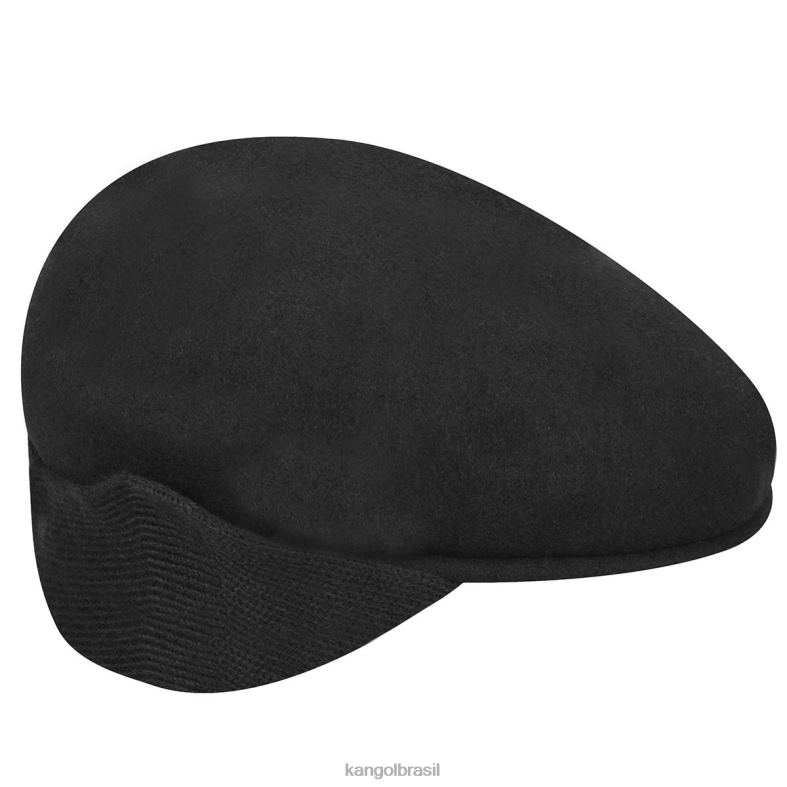 chapelaria | Kangol unissex preto protetor de orelha de lã 504 Z4880148