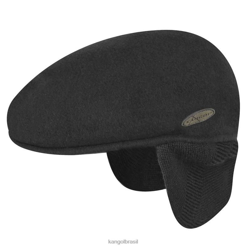 chapelaria | Kangol unissex preto protetor de orelha de lã 504 Z4880148