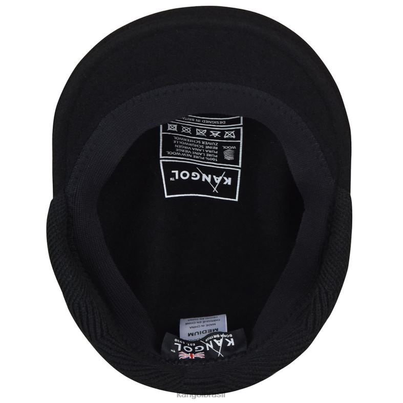 chapelaria | Kangol unissex preto protetor de orelha de lã 504 Z4880148