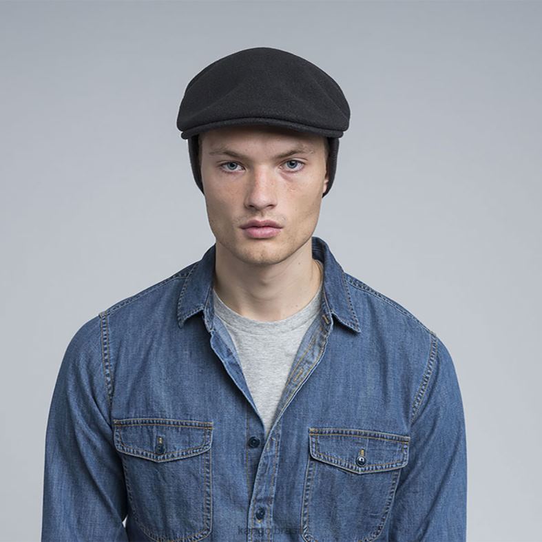 chapelaria | Kangol unissex preto protetor de orelha de lã 504 Z4880148