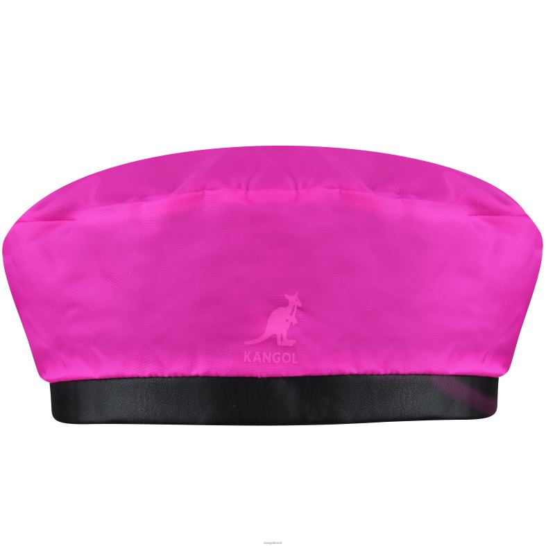 chapelaria | Kangol unissex preto/rosa elétrico boina reversível de pelúcia de náilon Z4880423