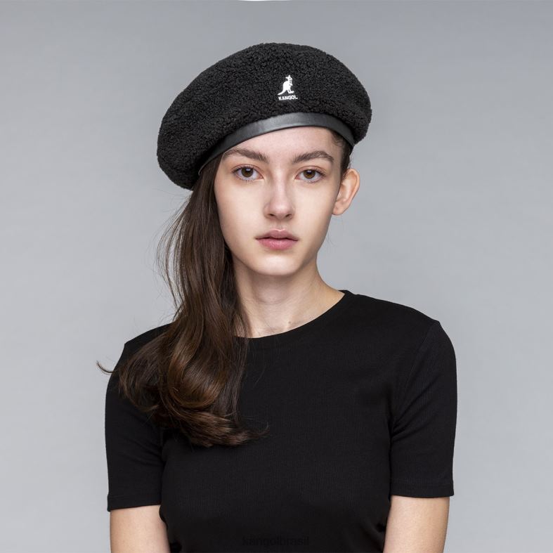 chapelaria | Kangol unissex preto/rosa elétrico boina reversível de pelúcia de náilon Z4880423