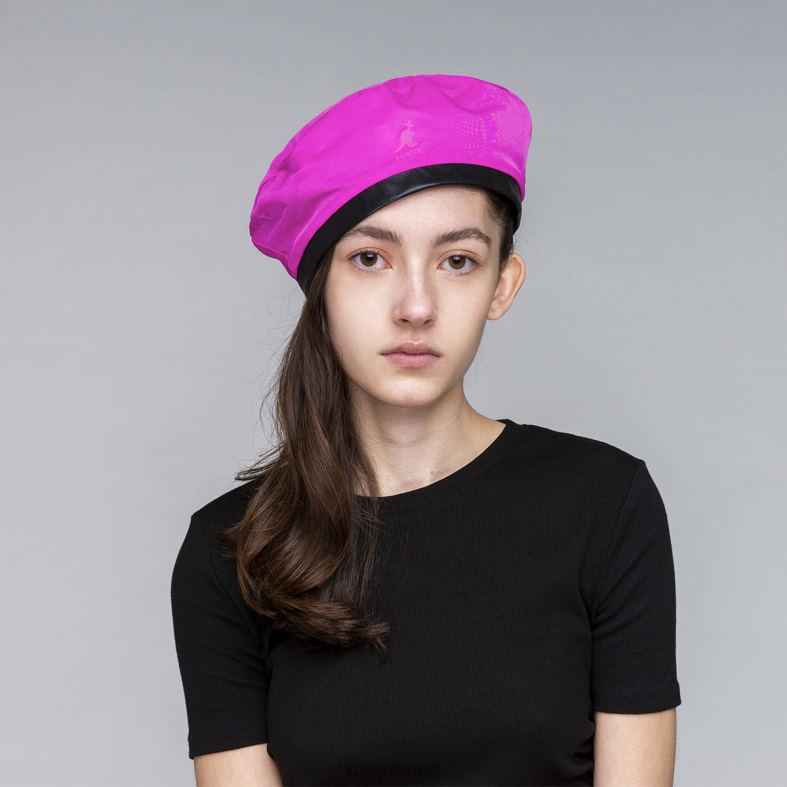 chapelaria | Kangol unissex preto/rosa elétrico boina reversível de pelúcia de náilon Z4880423