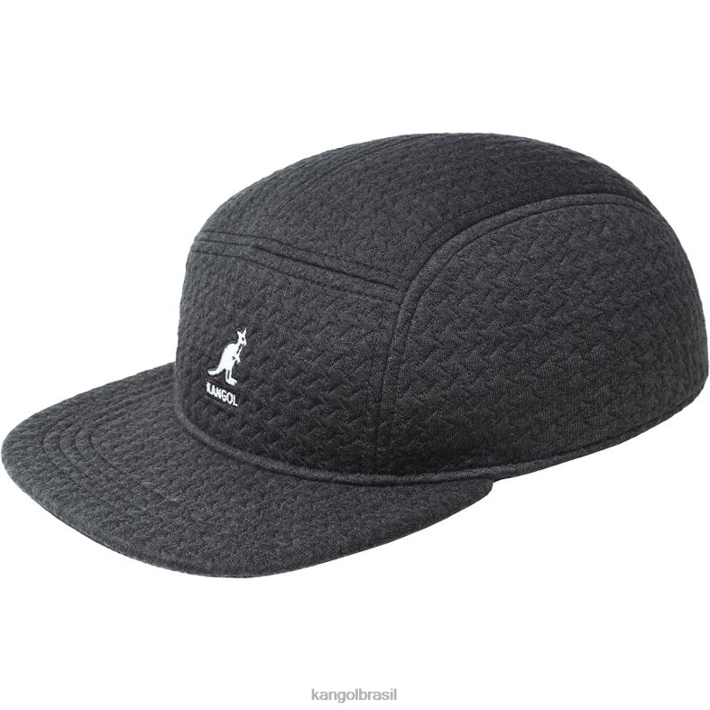 chapelaria | Kangol unissex preto tampa de 5 painéis em relevo Z4880357
