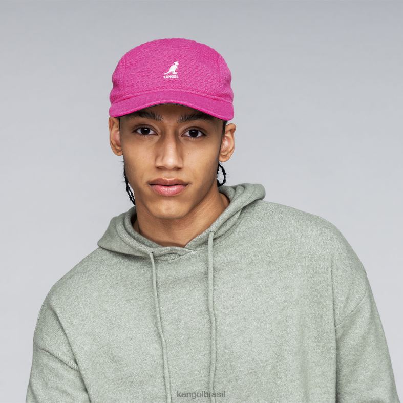 chapelaria | Kangol unissex preto tampa de 5 painéis em relevo Z4880357