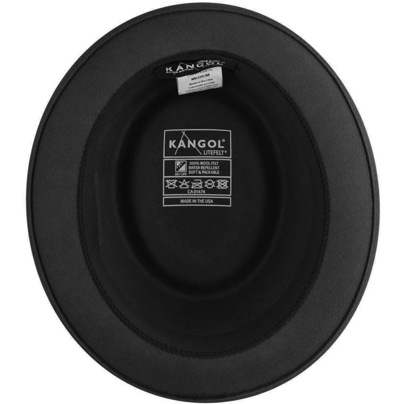 chapelaria | Kangol unissex preto torta de carne de porco lightfelt Z4880795