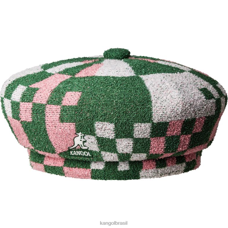 chapelaria | Kangol unissex relva verde/pepto pop guingão jax boina Z4880394
