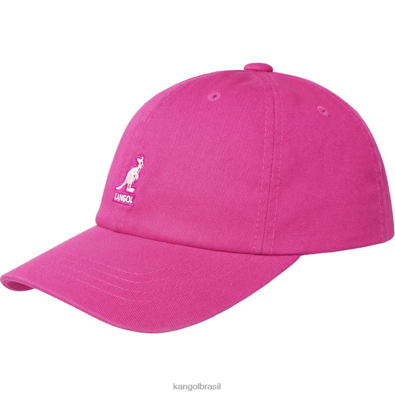 chapelaria | Kangol unissex rosa elétrico beisebol lavado Z4880346
