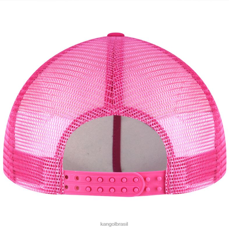 chapelaria | Kangol unissex rosa elétrico/branco raver logo caminhoneiro Z4880282