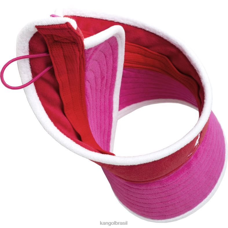 chapelaria | Kangol unissex rosa elétrico/brilho cereja viseira lateral de praia Z4880911