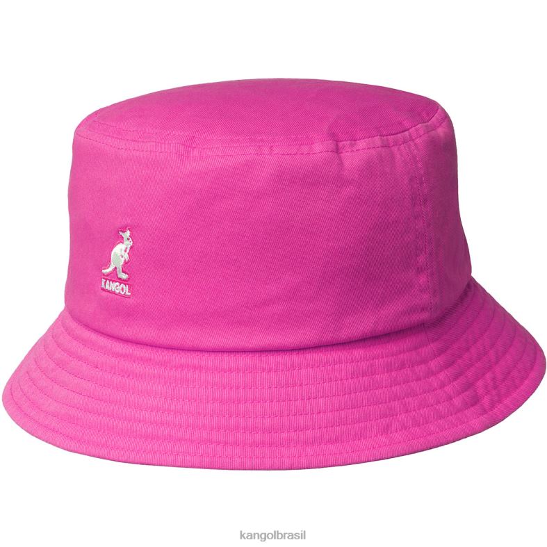 chapelaria | Kangol unissex rosa elétrico chapéu balde lavado Z4880587