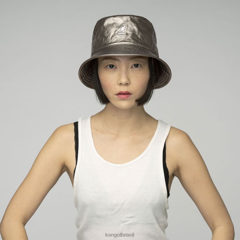 chapelaria | Kangol unissex ruga de bronze balde do futuro com protetores de orelha Z4880688