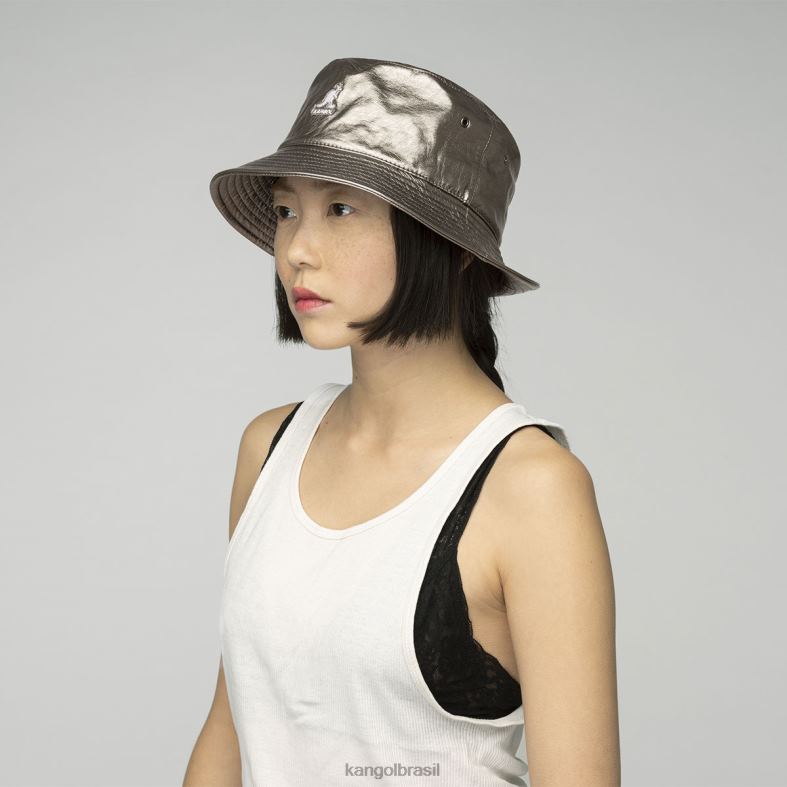 chapelaria | Kangol unissex ruga de bronze balde do futuro com protetores de orelha Z4880688