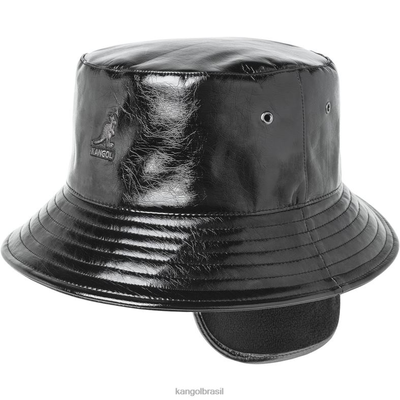 chapelaria | Kangol unissex ruga preta balde do futuro com protetores de orelha Z4880689
