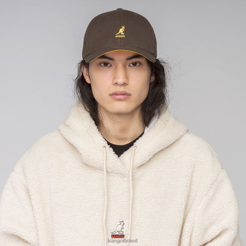 chapelaria | Kangol unissex turfa marrom beisebol flexfit de lã Z4880328