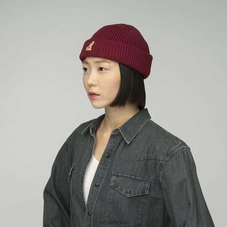 chapelaria | Kangol unissex veludo vermelho cardeal gorro de 2 vias Z4880867