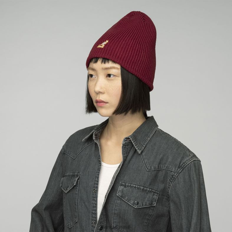 chapelaria | Kangol unissex veludo vermelho cardeal gorro de 2 vias Z4880867