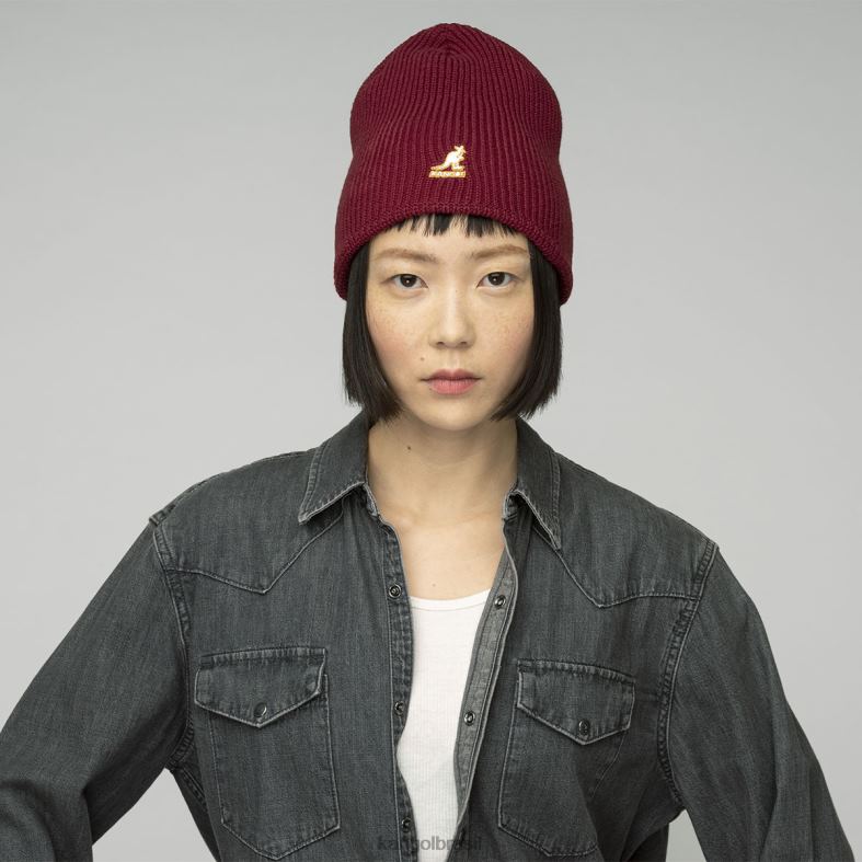 chapelaria | Kangol unissex veludo vermelho cardeal gorro de 2 vias Z4880867